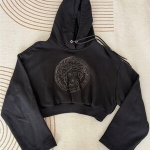 Versace Black Hoodie with Iconic Design